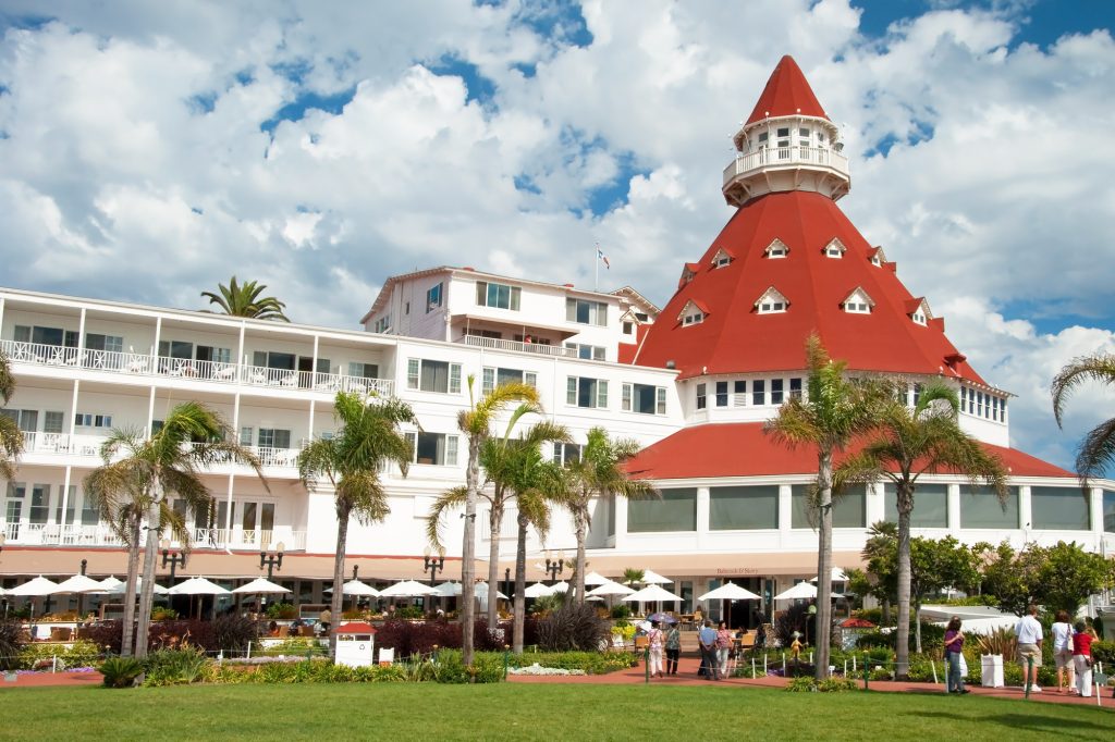 night photography hotel del coronado san diego