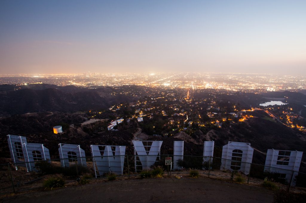 car photography at night hollywood los angeles