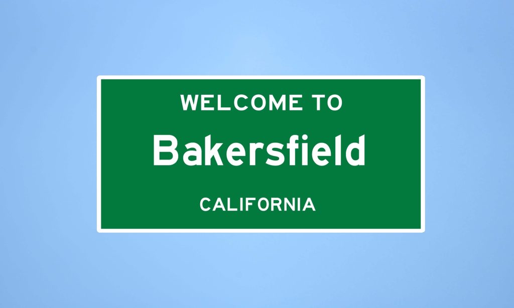 sleeping in car bakersfield sign